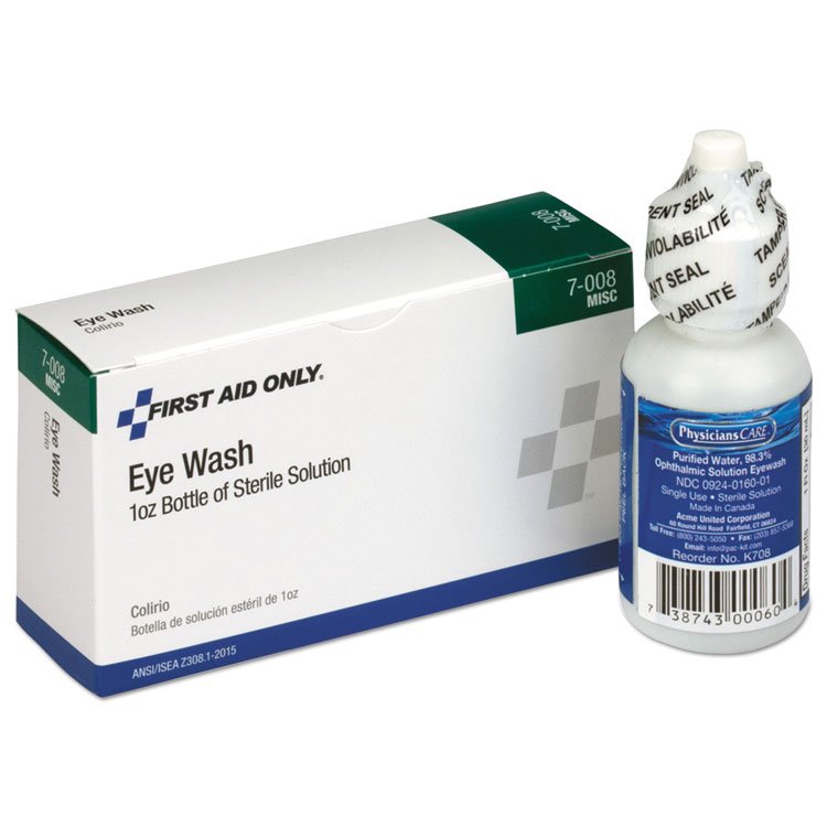 First Aid Only 24 Unit ANSI Class A+ Refill, Eyewash, 1 oz (FAO7008)