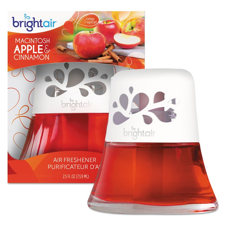 BRIGHT Air Scented Oil Air Freshener, Macintosh Apple and Cinnamon, Red, 2.5 oz (BRI900022)