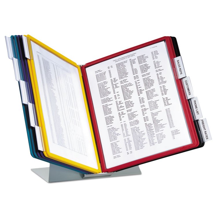 Durable VARIO Reference Desktop System, 10 Panels, Assorted Borders and Panels (DBL536000)