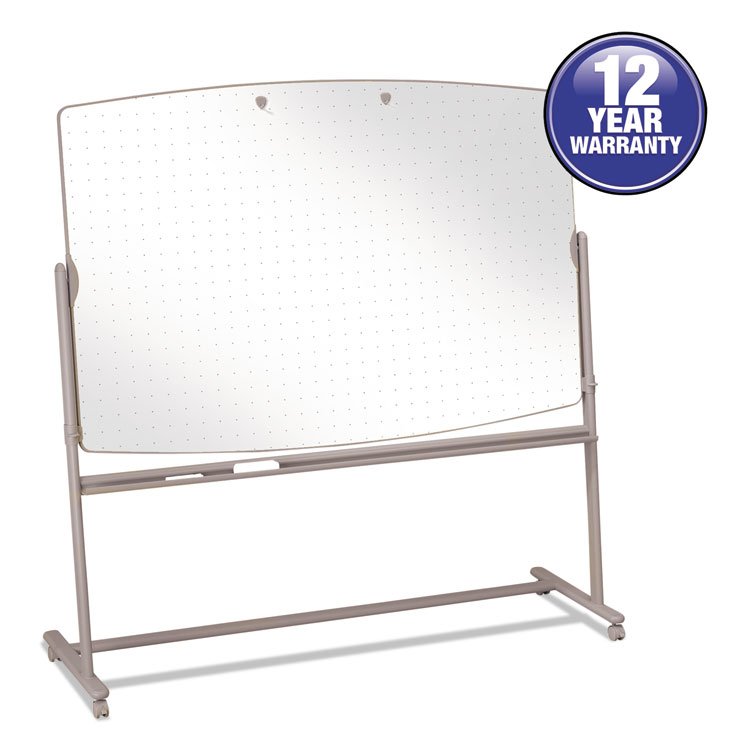 Quartet Total Erase Reversible Mobile Presentation Easel, 72" x 48", White Surface, Neutral Beige Steel Frame (QRT3640TE)