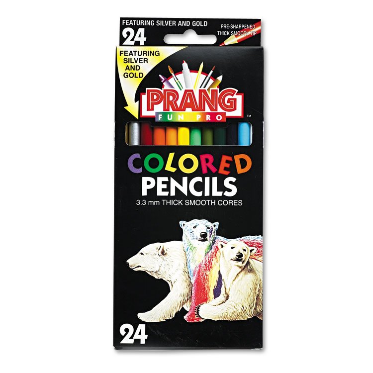Prang Colored Pencil Sets, 3.3 mm, 2B, Assorted Lead and Barrel Colors, 24/Pack (DIX22240)