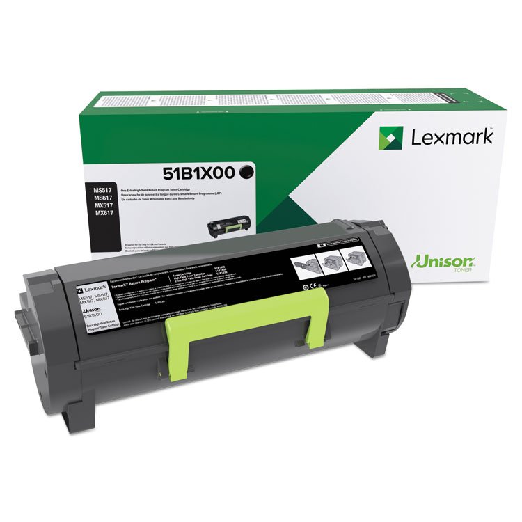 Lexmark 51B1X00 Unison Extra High-Yield Toner, 20,000 Page-Yield, Black (LEX51B1X00)