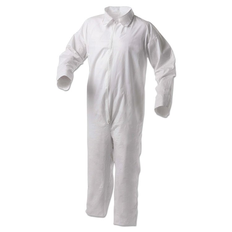 KIMBERLY-CLARK PROFESSIONAL A35 Liquid and Particle Protection Coveralls, Zipper Front, 4X-Large, White, 25/Carton (ANS38922)