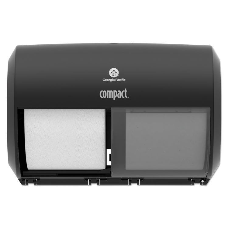 Georgia Pacific Professional Compact Coreless Side-by-Side Double Roll Tissue Dispenser, 11.5 x 7.63 x 8, Black (GPC56784A)