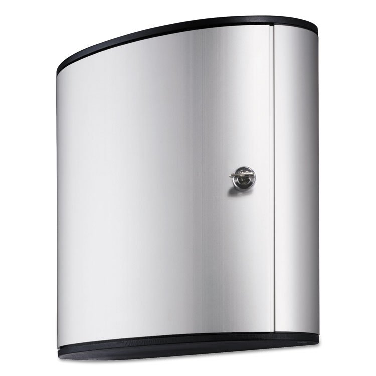 Durable Locking Key Cabinet, 36-Key, Brushed Aluminum, Silver, 11.75 x 4.63 x 11 (DBL195223)
