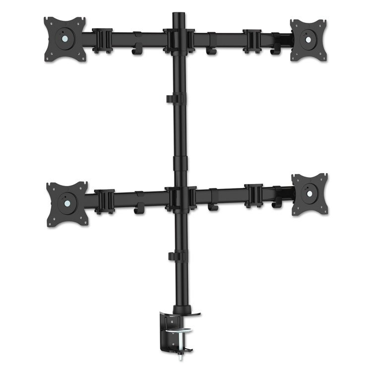 Kantek Articulating Quad Monitor Arms, For 13" to 27" Monitors, 360 deg Rotation, 45 deg Tilt, 180 deg Pan, Black, Supports 18 lb (KTKMA240)
