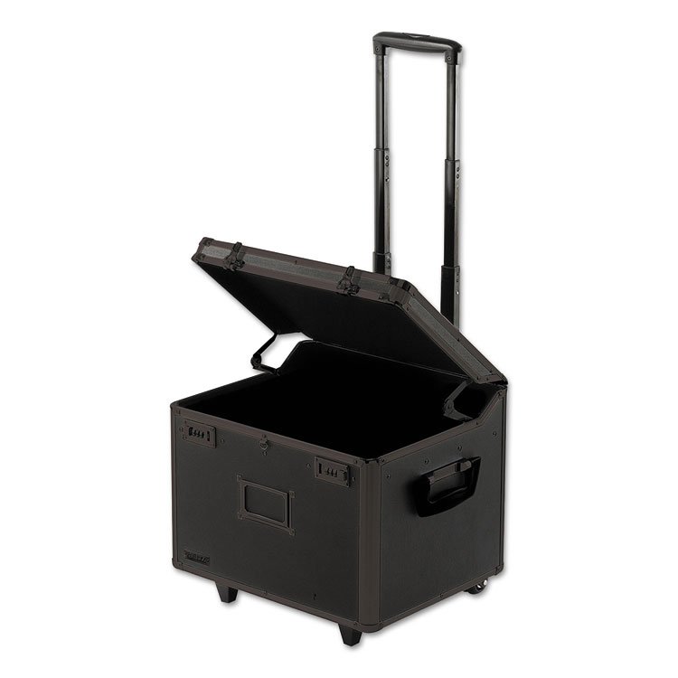 Vaultz Locking Mobile File Chest, Letter/Legal Files, 17.5" x 15.5" x 14.5", Black (IDEVZ00307)