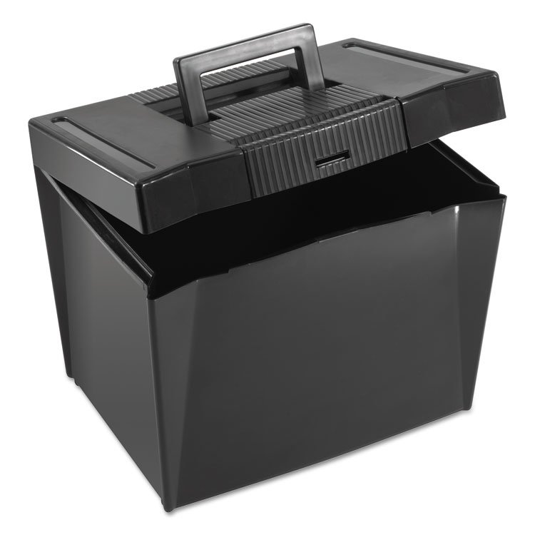 Pendaflex Portable Letter Size File Box, Letter Files, 13.5" x 10.25" x 10.88", Black (PFX20861)