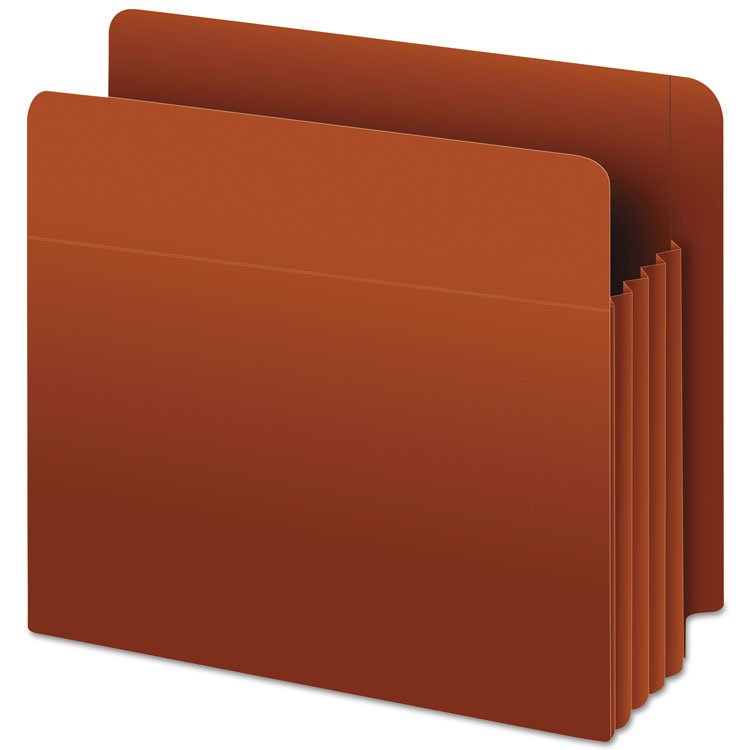Pendaflex Heavy-Duty End Tab File Pockets, 3.5" Expansion, Letter Size, Red Fiber, 10/Box (PFX95343)