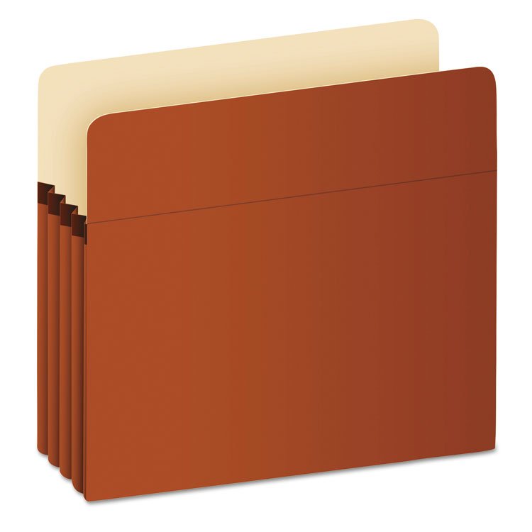 Pendaflex Pocket File, 3.5" Expansion, Letter Size, Red Fiber (PFXS24E)