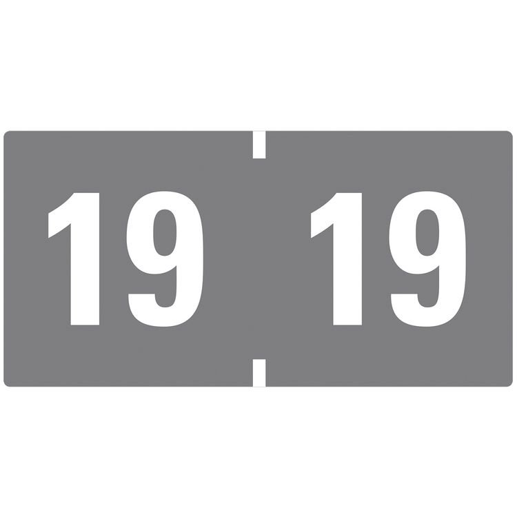 Smead Yearly End Tab File Folder Labels, 19, 0.75 x 1.5, Gray, 500/Roll (SMD68319)