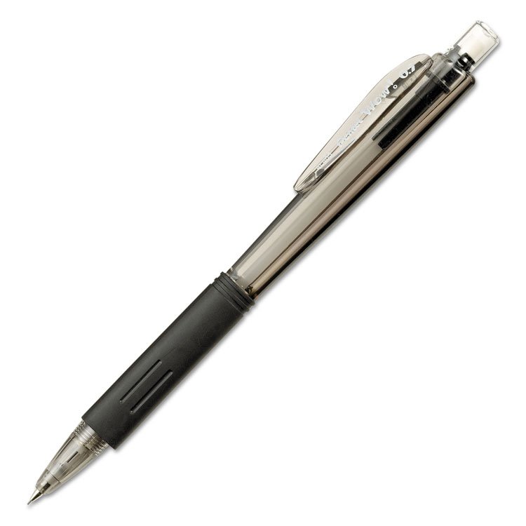 Pentel Wow! Pencils, 0.5 mm, HB (#2), Black Lead, Black Barrel (PENAL405A)