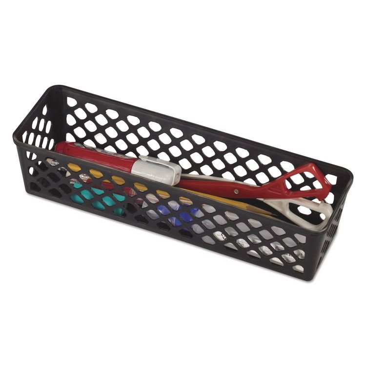 Officemate Recycled Supply Basket, Plastic, 10.13 x 3.06 x 2.38, Black, 3/Pack (OIC26200)