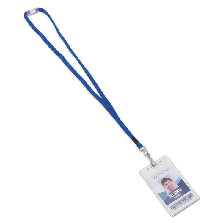 Advantus Breakaway Lanyards, Metal J-Hook Fastener, 36" Long, Blue, 24/Box (AVT97130)