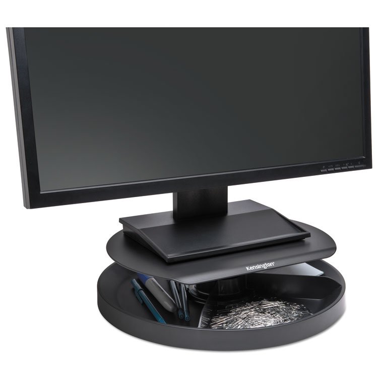 Kensington Spin2 Monitor Stand with SmartFit, 12.6" x 12.6" x 2.25" to 3.5", Black, Supports 40 lbs (KMW52787)