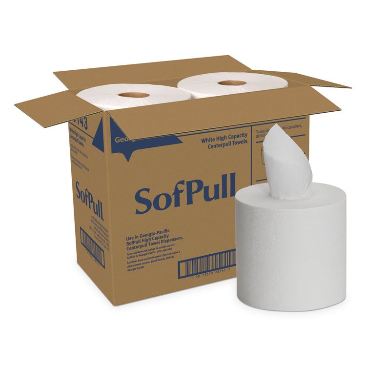Georgia Pacific Professional SofPull Perforated Paper Towel, 1-Ply, 7.8 x 15, White, 560/Roll, 4 Rolls/Carton (GPC28143)