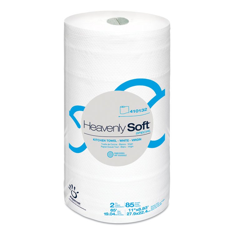 Papernet Heavenly Soft Special Kitchen Paper Towels, 2-Ply, 11 x 8.8, White, 85/Roll, 30 Rolls/Carton (SOD410132)