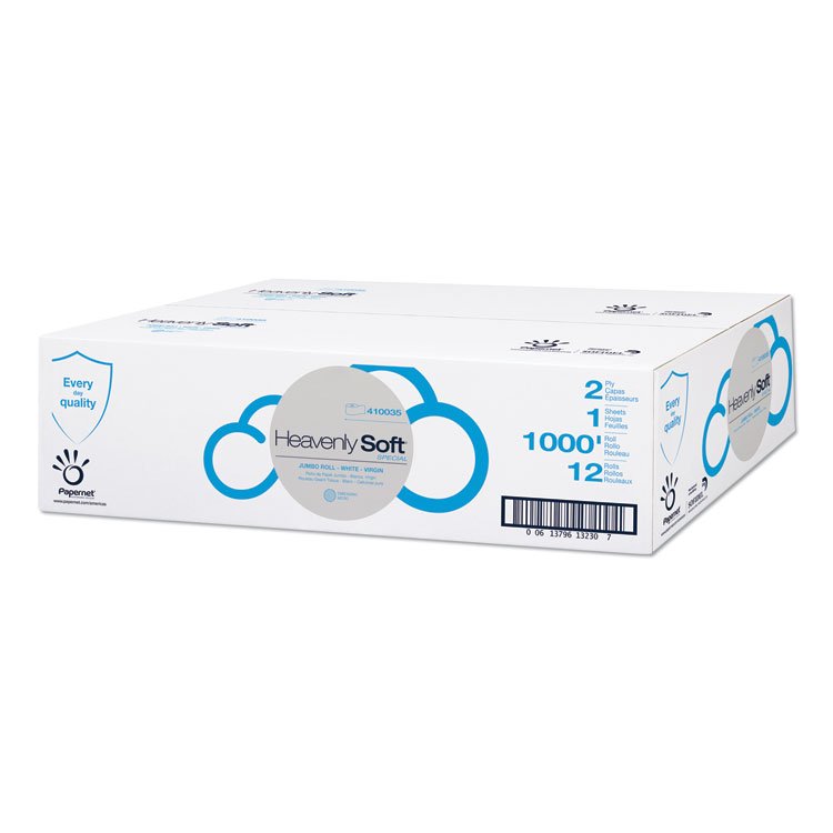Papernet Heavenly Soft Toilet Tissue, Septic Safe, 2-Ply, 3.5" x 1,000 ft, White, 12 Rolls/Carton (SOD410035)