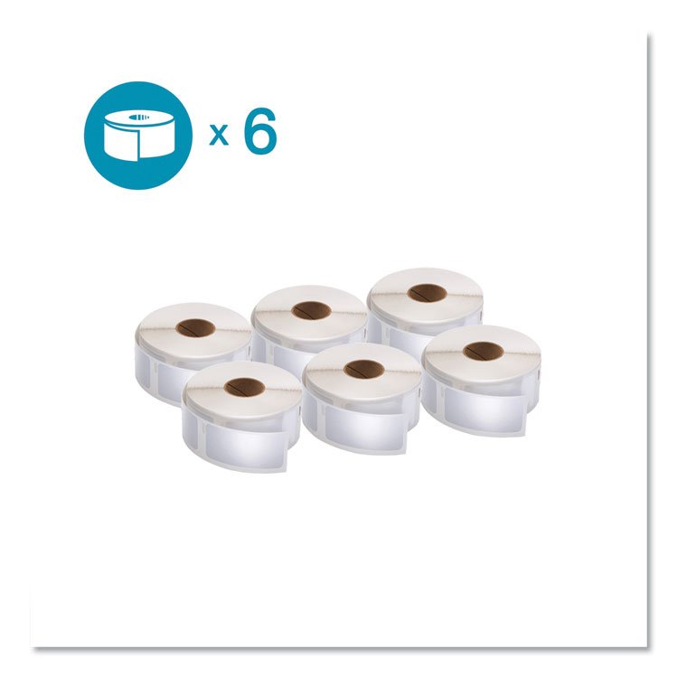 DYMO LW Multipurpose Labels, 1" x 2.13", White, 500 Labels/Roll, 6 Rolls/Pack (DYM2050764)