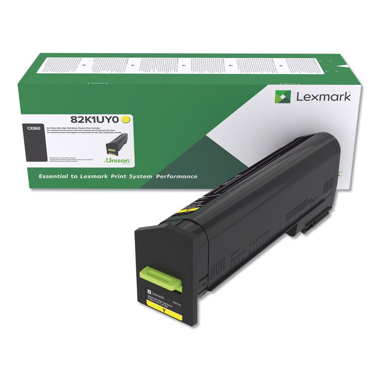 Lexmark 82K1UY0 Return Program Ultra High-Yield Toner, 55,000 Page-Yield, Yellow (LEX82K1UY0)