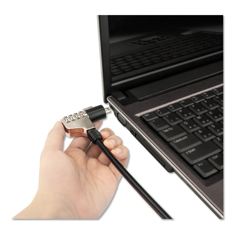 Innovera Combination Laptop Lock, 6 ft Steel Cable (IVR64673)