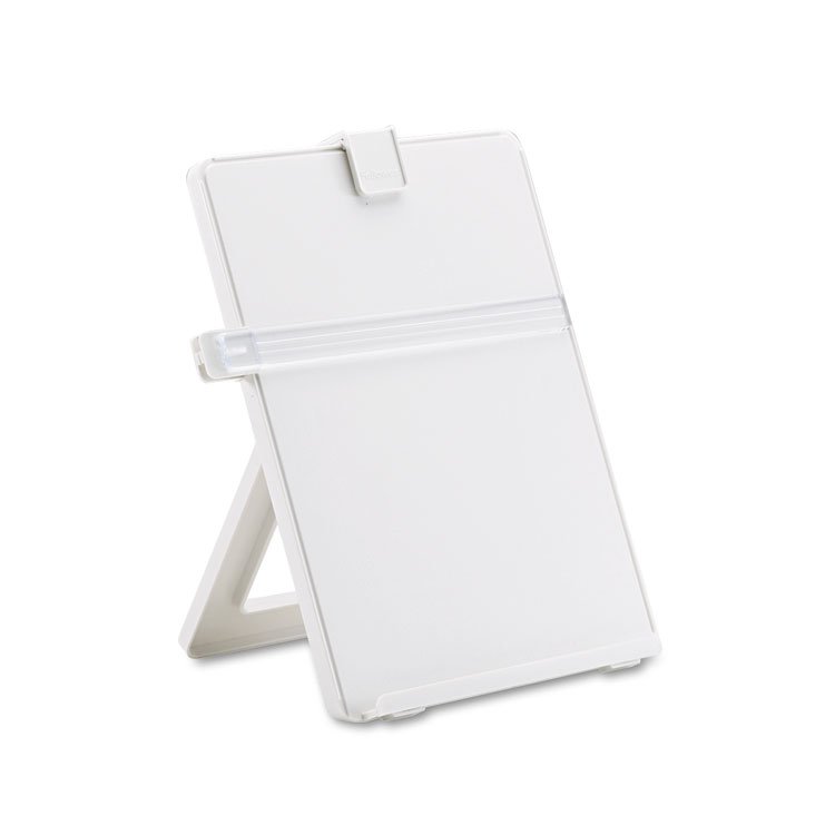 Fellowes Non-Magnetic Desktop Copyholder, 25 Sheet Capacity, Plastic, Platinum (FEL21103)