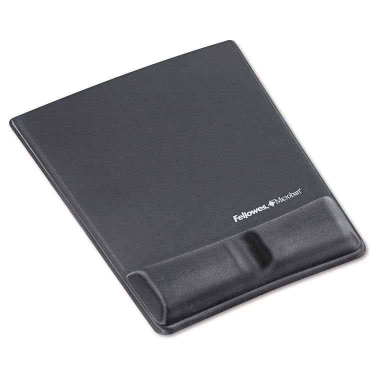 Fellowes Memory Foam Wrist Support with Attached Mouse Pad, 8.25 x 9.87, Graphite (FEL9184001)