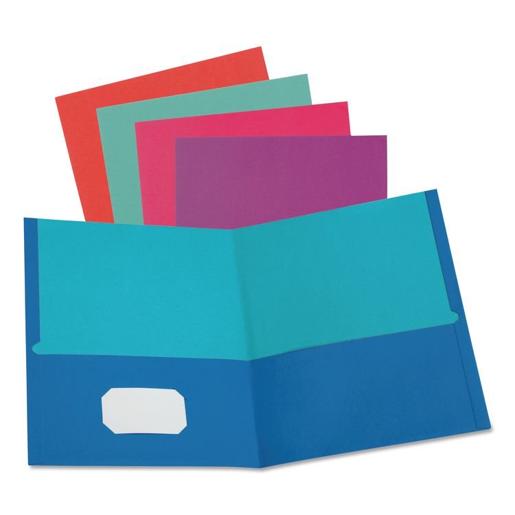 Oxford Twisted Twin Textured Pocket Folders, 100-Sheet Capacity, 11 x 8.5, Assorted Solid Colors, 10/Pack (OXF51274)