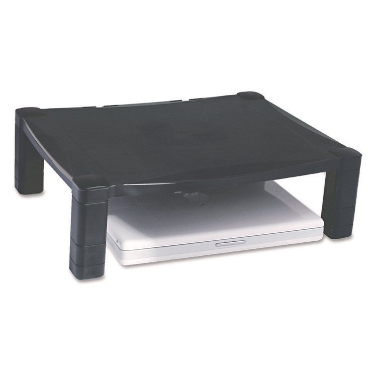 Kantek Single-Level Monitor Stand, 17" x 13.25" x 3" to 6.5", Black, Supports 50 lbs (KTKMS400)