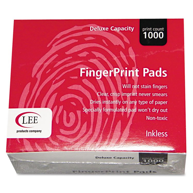 LEE Inkless Fingerprint Pad, 2.25" x 175", Black, 12/Pack (LEE03127)
