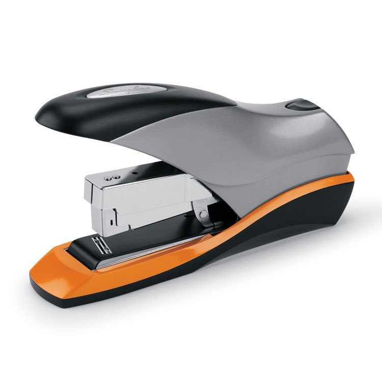 Swingline Optima 70 Desktop Stapler, 70-Sheet Capacity, Silver/Black/Orange (SWI87875)