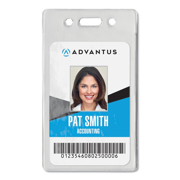Advantus Proximity ID Badge Holders, Vertical, Clear 2.68" x 4.38" Holder, 2.38" x 3.63" Insert, 50/Pack (AVT75451)