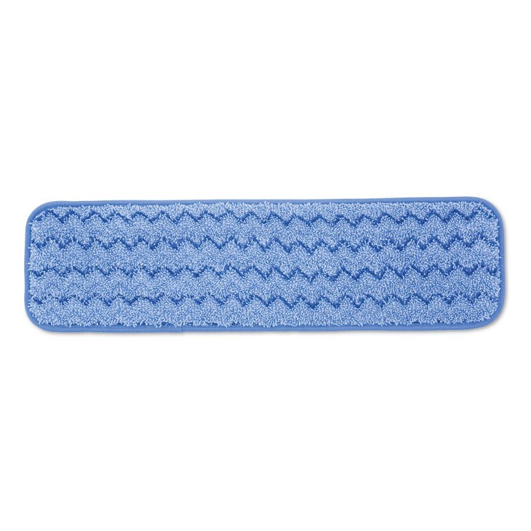 Rubbermaid Commercial Microfiber Wet Room Pad, Split Nylon/Polyester Blend, 18", Blue, 12/Carton (RCPQ41000BLU)