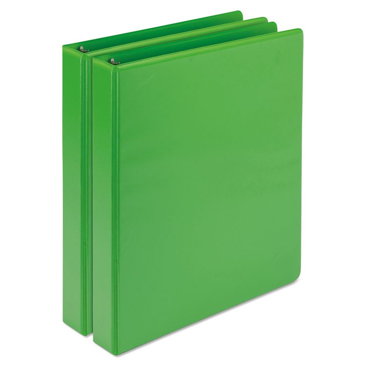 Samsill Earth's Choice Plant-Based Durable Fashion View Binder, 3 Rings, 1" Capacity, 11 x 8.5, Lime, 2/Pack (SAMU86378)
