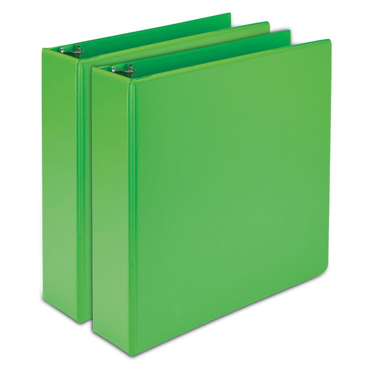 Samsill Earth's Choice Plant-Based Durable Fashion View Binder, 3 Rings, 2" Capacity, 11 x 8.5, Lime, 2/Pack (SAMU86678)