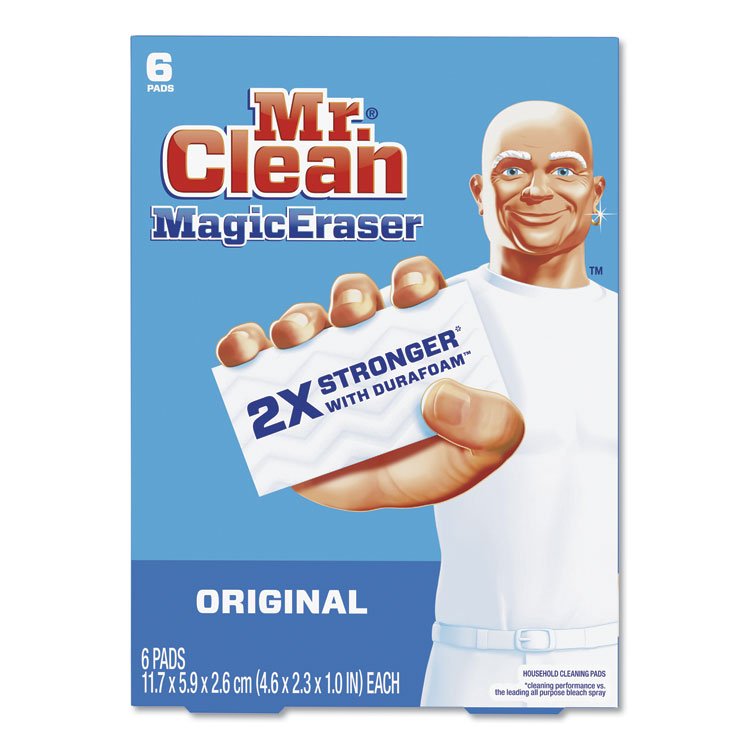 Mr. Clean Magic Eraser, 2.3 x 4.6, 1" Thick, White, 6/Pack (PGC79009PK)