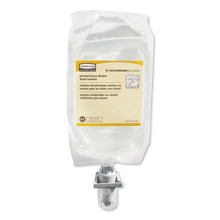 Rubbermaid Commercial AutoFoam Refill With Alcohol Foam Hand Sanitizer, Clear, 1,000 mL, Unscented, 4/Carton (RCP2080802)