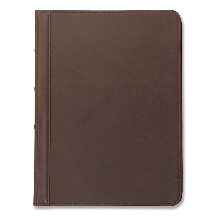 Samsill Vintage Hardback Zipper Portfolio, Vinyl, Dark Brown, 11 x 8.5 (SAM70836)
