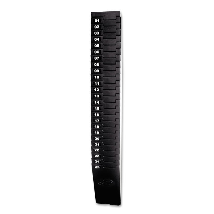 Lathem Time Expanding Time Card Rack for 7" Cards, 25 Pockets, Plastic, Black (LTH257EX)