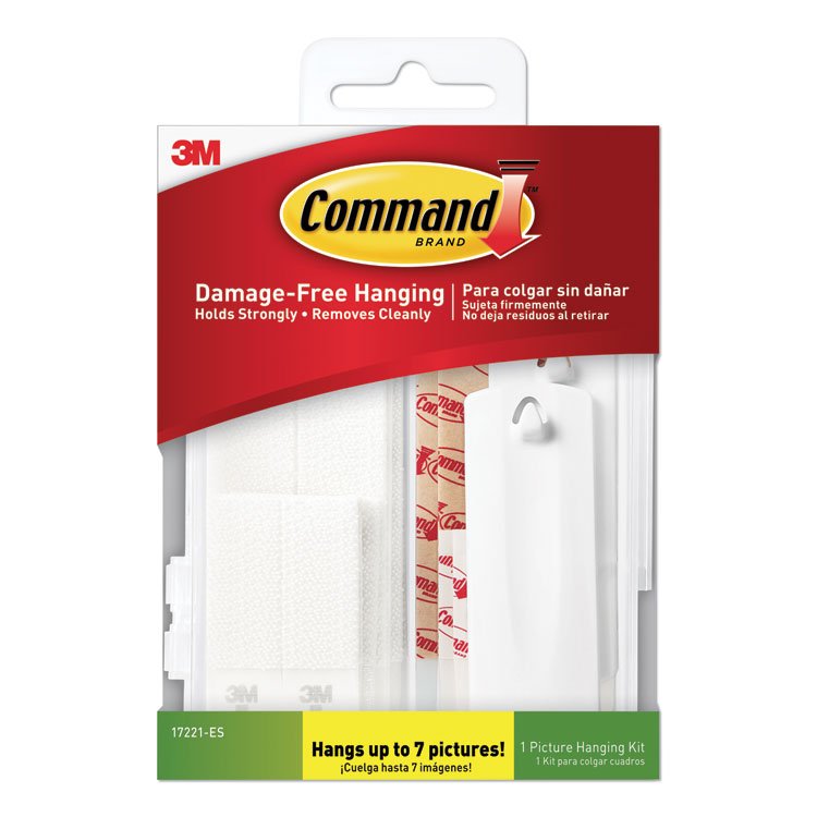Command Picture Hanging Kit, Assorted Sizes, Plastic, White, 1 lb; 4 lb Capacities, 24 Pieces/Pack (MMM17221ES)