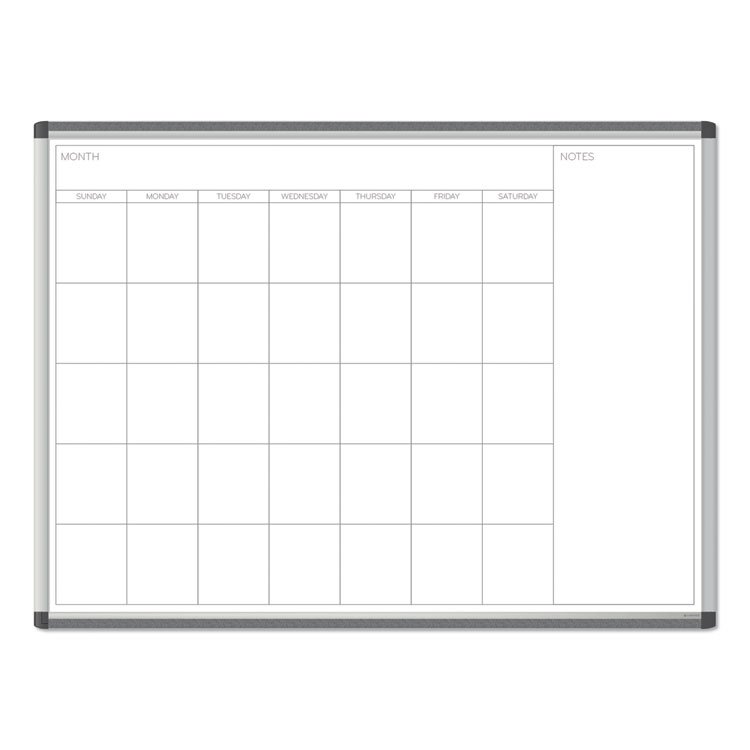 U Brands PINIT Magnetic Dry Erase Calendar, Monthly Planning/Scheduling, 48 x 36 (Actual Size: 47 x 35), White Surface, Aluminum Frame (UBR2903U0001)