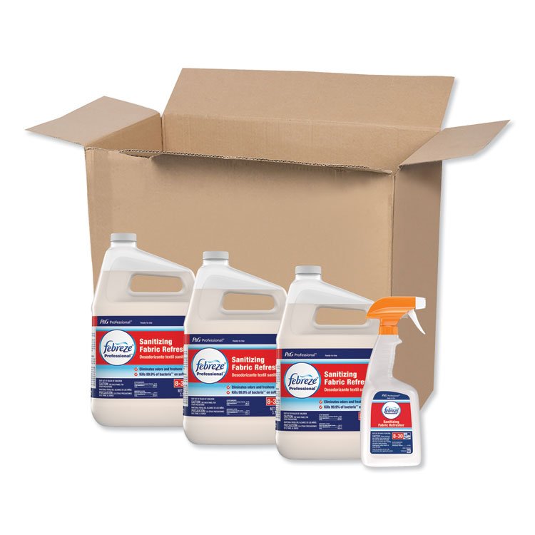 Febreze Professional Sanitizing Fabric Refresher, Light Scent, 1 gal Bottle, Ready to Use, 3/Carton (PGC72136)