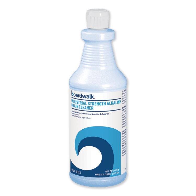 Boardwalk Industrial Strength Alkaline Drain Cleaner and Clog Remover, 32 oz Bottle (BWK4823EA)