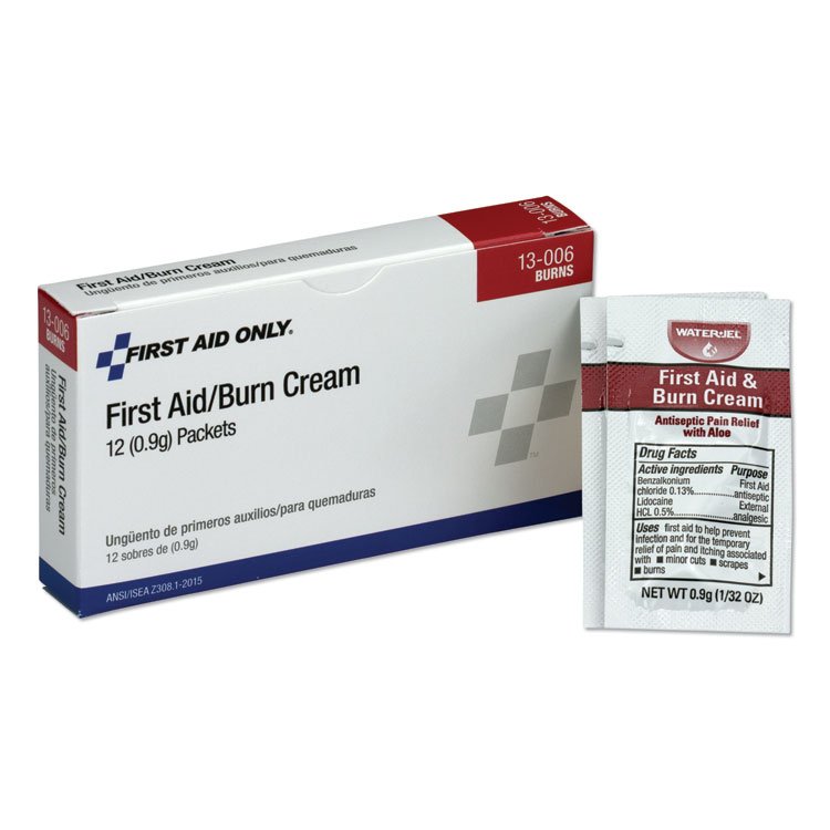 PhysiciansCare by First Aid Only First Aid Kit Refill Burn Cream Packets, 0.1 g Packet, 12/Box (FAO13006)