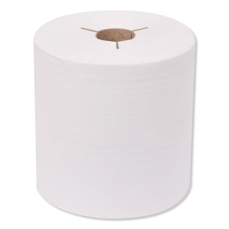 Tork Universal Hand Towel Roll, Notched, 1-Ply, 8" x 800 ft, White, 6 Rolls/Carton (TRK8031900)