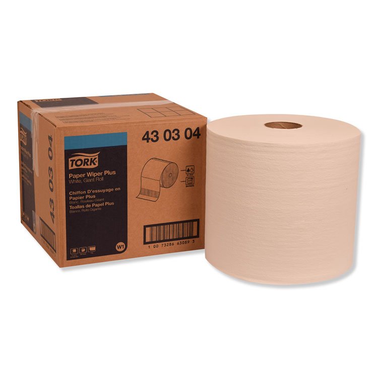 Tork Paper Wiper Plus, 11.1 x 12, White, 800/Roll (TRK430304)