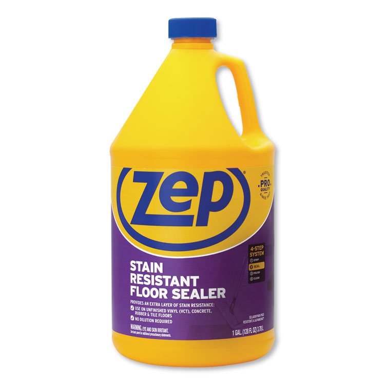 Zep Commercial Stain Resistant Floor Sealer, Unscented, 1 gal, 4/Carton (ZPEZUFSLR128CT)
