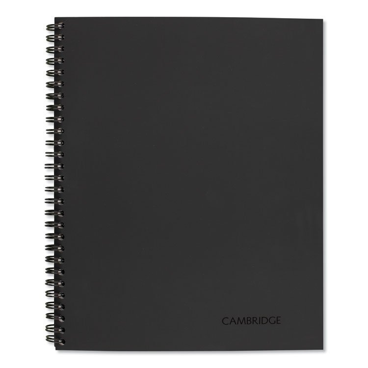 Cambridge Wirebound Guided Business Notebook, Meeting Note Format, Dark Gray Linen Cover, (80) 11 x 8.25 Sheets (MEA06132)