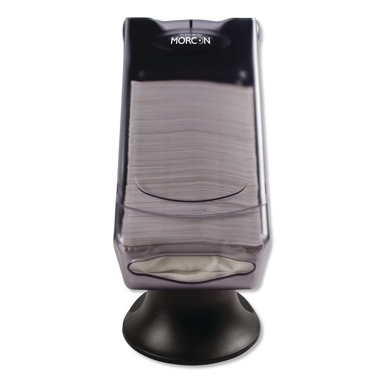 Morcon Tissue Valay Tower Napkin Dispenser, 8 x 17.25 x 13, Transparent Black (MORNT555)
