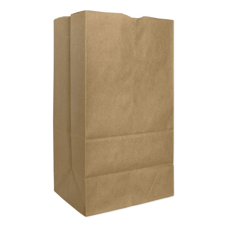 ROSS & WALLACE PAPER PRODUCTS, INC. Grocery Paper Bags, 25# Squat Size, Extra-Heavy-Duty, 60# Basis Weight, 8.25" x 5.25" x 16.13", Kraft, 500/Bundle (BAGGX2560S)